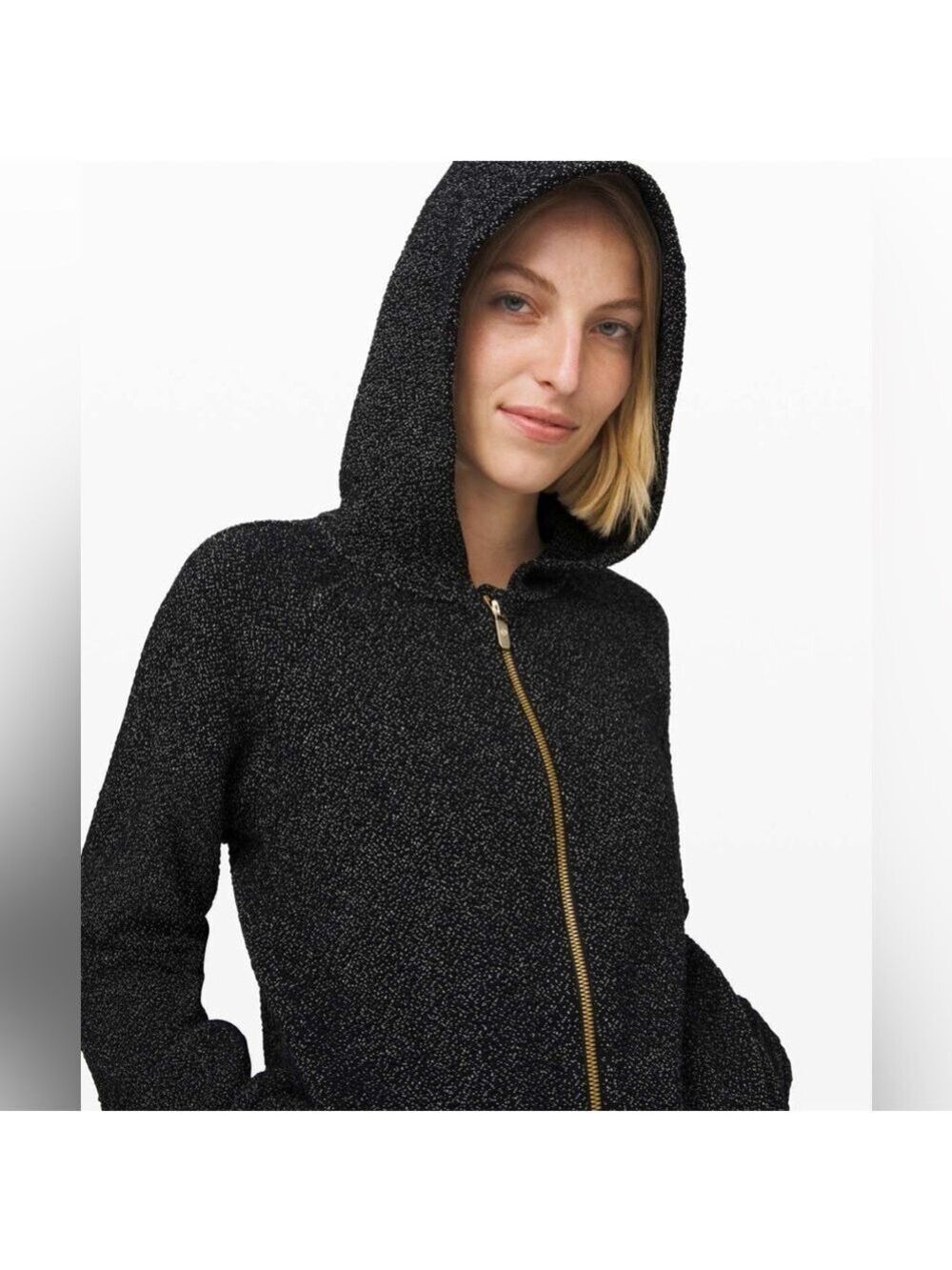 Lululemon Pave New Ways Full Zip Hoodie Black/White Sz S